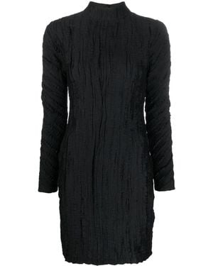 Rodebjer Crease-Effect Mock Neck Dress - Black