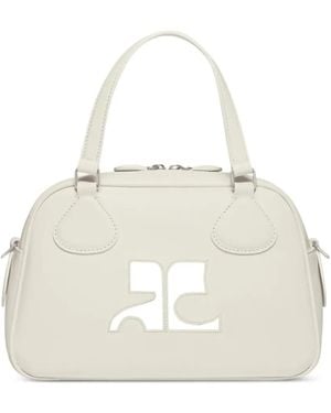 Courreges Reedition Leather Bowling Bag - White