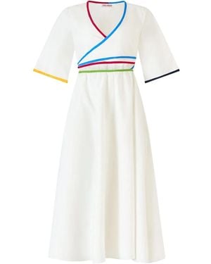 Rosie Assoulin Robe En Coton À Coupe Mi-Longue - Blanc