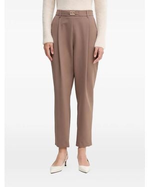 GAUDI Pleated Straight-Leg Trousers - Natural