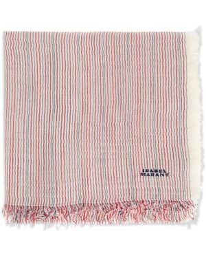 Isabel Marant Zenila Striped Fringed Scarf - Pink