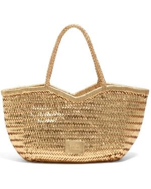 Bimba Y Lola Woven Top-Handles Large Leather Tote Bag - Natural