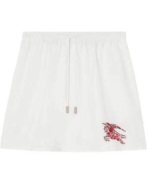Burberry Heart Knight Cotton Mini Skirt - White