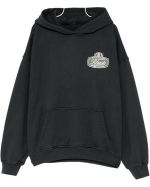 Rhude Logo-Patch Hoodie - Black