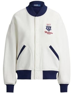 Polo Ralph Lauren Embroidered Logo Bomber Jacket - Blue