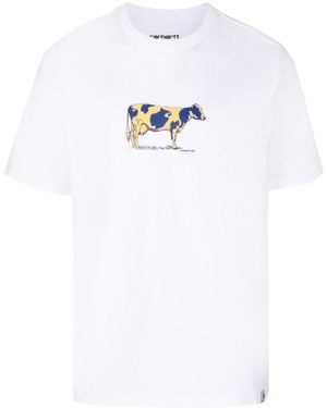 Carhartt Cow-print Organic Cotton T-shirt - White