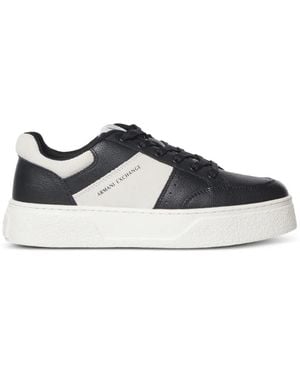 ARMANI EXCHANGE Logo-Print Paneled Sneakers - White