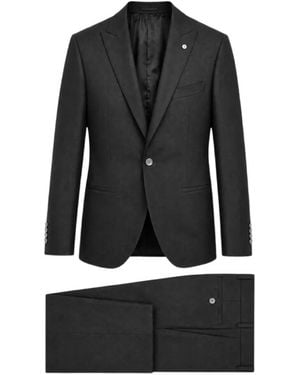 Luigi Bianchi Single-Breasted Notch-Lapel Suit - Black
