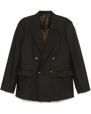 Second/Layer Wool Double-Breasted Blazer - Black