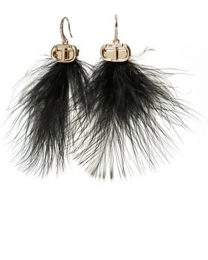 Twinset Feathers Oval T Earrings - Black