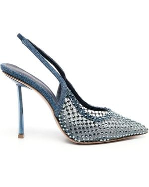 Le Silla Gilda Slingback Embellished Sandals - Blue