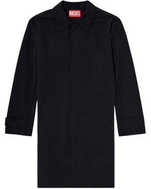 DIESEL Crinkled Trench Coat - Black