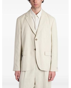 Maison Kitsuné Logo-Patch Single-Breasted Tailored Blazer - White