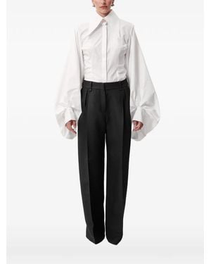 Concepto Moon Puff-Sleeved Shirt - White