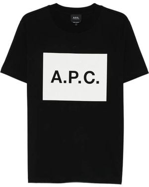 A.P.C. T-Shirt Met Logodetail - Zwart