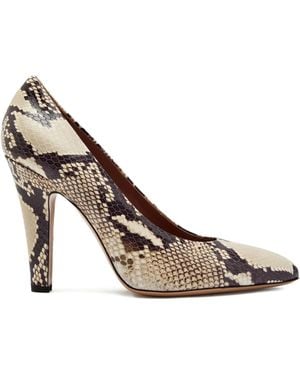 Paris Texas 100Mm Elsa Snake-Print Court Shoes - Brown