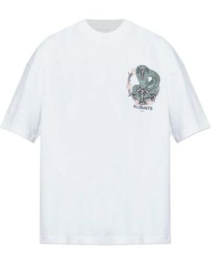 AllSaints Camiseta Snakebite Con Motivo Gráfico - Blanco
