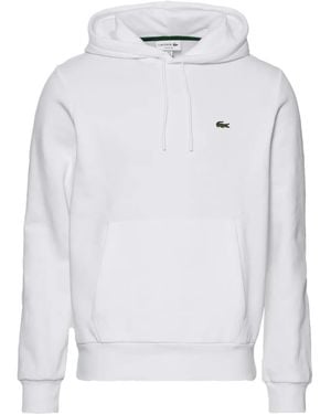 Lacoste Logo-Detail Hoodie - White