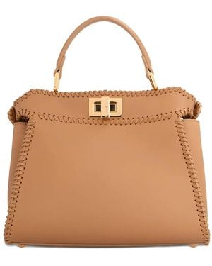 Fendi Kleine Peekaboo Shopper - Naturel