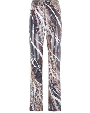 Roberto Cavalli Pantalones Pitillo Con Motivo Jaspeado - Azul