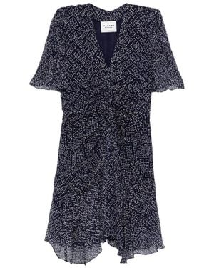 Etoile Robe Courte Vivienne À Col V - Bleu