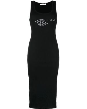 IRO Logo-Print Fitted Dress - Black