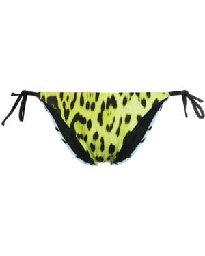 Roberto Cavalli Leopard-Print Bikini Bottoms - Green