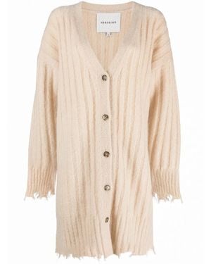 Herskind Base Distressed Ribbed Cardi-Coat - Natural