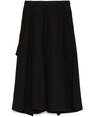Yohji Yamamoto ドレープ パンツ - ブラック