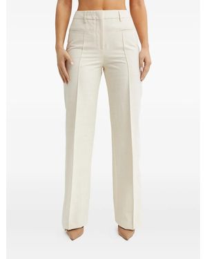 Fay Front-Seam Pants - Natural