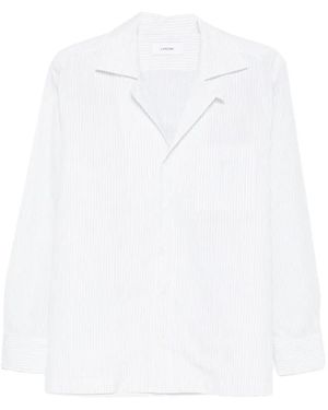 Lardini Paul striped-pattern chest-pocket shirt - Blanco