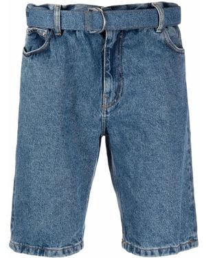 Off-White c/o Virgil Abloh Belted Denim Shorts - Blue