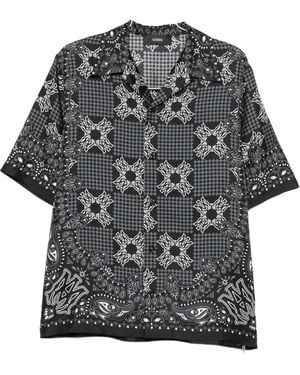 Amiri Paisley-Print Short-Sleeve Shirt - Grey