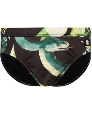Roberto Cavalli Badeshorts Mit Schlangen-Print - Schwarz