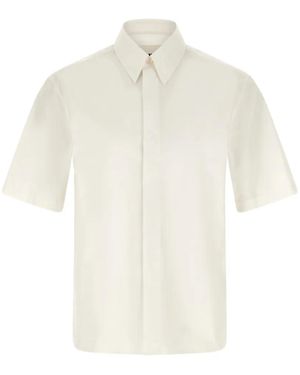 Jil Sander Logo-Embroidered Short-Sleeve Shirt - White