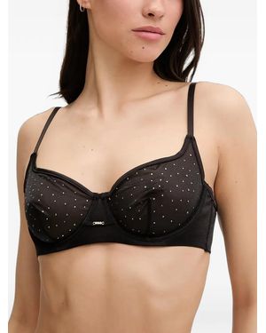 Guess Rhinestone-Embellished Underwired Bra - Black