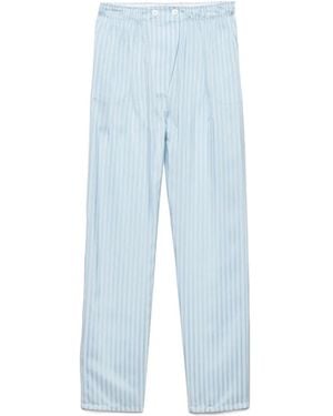 Prada Striped Silk Pants - Blue