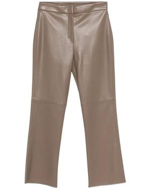 Max Mara Faux Leather Pants - Gray