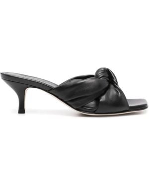 Fabiana Filippi Knot-Detailed Leather Sandals - Black