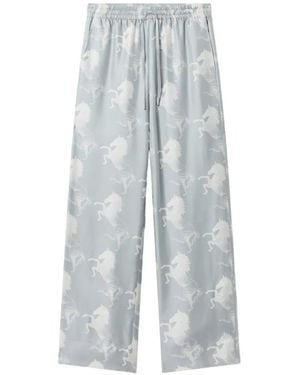 Stella McCartney Pantalones Con Motivo De Caballo - Gris