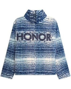 Honor The Gift Plaid Zipped Jacket - Blue