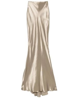 ANDAMANE Nemesia Satin Bias-Cut Maxi Skirt - Natural