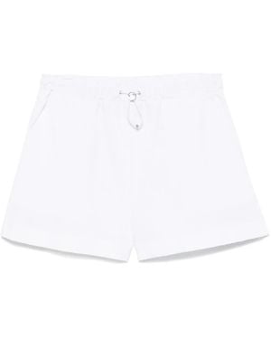 Moschino Rubberised-Logo Shorts - White