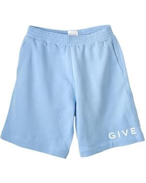 Givenchy Logo-Print Boxy Shorts - Blue