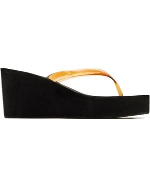 Ancient Greek Sandals Etheria Platform Slides - Black