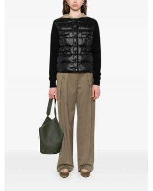 Moncler Cárdigan acolchado a paneles - Negro