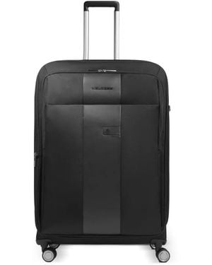 Piquadro Expandable Panelled Suitcase - Black