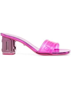 Gcds 70Mm Metallic Logo Sandals - Pink