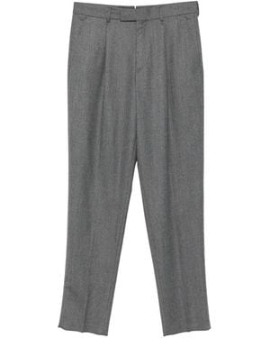 ZEGNA Pleated Straight-Leg Pants - Gray