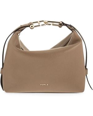 Furla Tonie Logo-Detail Tote Bag - Brown